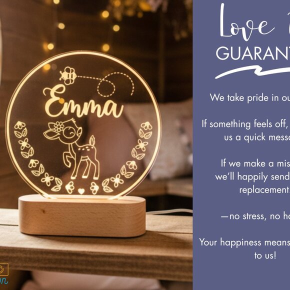 Custom Fawn LED Night Light – Adorable Room Decor for Kids - Picture 6 of 8